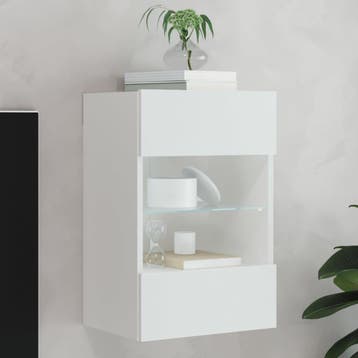 vidaXL Tv-meubel met LED-verlichting 40x30x60,5 cm wit, Verzenden, Nieuw
