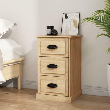 vidaXL Nachtkastje 39x39x67 cm bewerkt hout sonoma, Verzenden