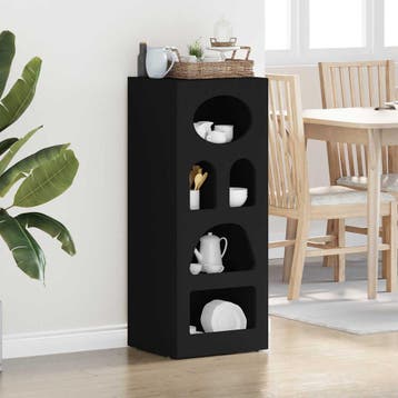 vidaXL Dressoir ELST Zwart 40 x 35 x 100,5 cm Bewerkt hout, Verzenden, Nieuw