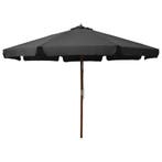 vidaXL Parasol met houten paal 330 cm antraciet, Tuin en Terras, Verzenden, Nieuw