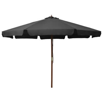 vidaXL Parasol met houten paal 330 cm antraciet, Tuin en Terras, Verzenden, Nieuw