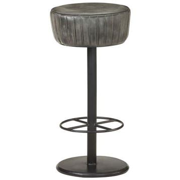 Barkruk leer grijs - 57% korting | Retour deal, Huis en Inrichting, Met voetsteun, Verzenden, 60 tot 90 cm, Leer