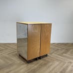 Klassehout klap boekenkast verrijdbaar (hxbxd) 115x140x45, Huis en Inrichting, Kasten | Overige, Gebruikt