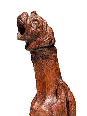 F. Bénétot - Beeld, Antique Wooden Gargoyl - 37.5 cm - Hout