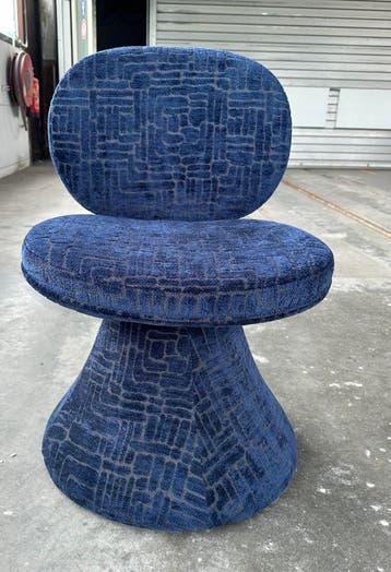 Polspotten Draaibare Stoel Gestoffeerd Blauw - Fauteuil, Gebruikt, Verzenden, Minder dan 75 cm, Stof