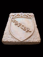 sculptuur, Stemma  SPQR  - 25 cm - Gegoten steen