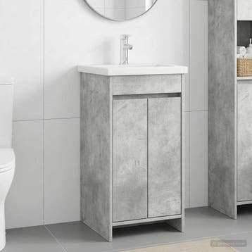 vidaXL Badkamer Vanity met Wastafel Betongrijs 42 x 40 x, Verzenden