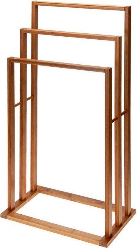 2dekans | Made4Home - Handdoekrek Bamboe met 3 stangen -, Maison & Meubles, Salle de bain | Linge de bain & Accessoires, Enlèvement ou Envoi