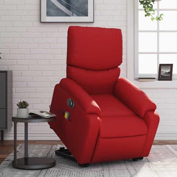 vidaXL Sta-op-massagestoel elektrisch kunstleer rood, Verzenden, Nieuw