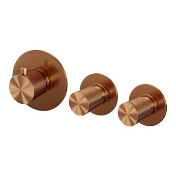 Inbouwthermostaat Brauer Copper Carving en 2 Stopkranen Met, Ophalen of Verzenden, Kraan