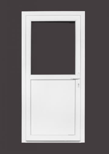 PVC Deur 1/2 glas Basic Plus b98xh204 cm wit, 80 tot 100 cm, Nieuw, Ophalen of Verzenden, Buitendeur