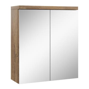 Spiegelkast Toledo 60 x 20 x 60 cm Bruin Eiken Badkamerkast, Verzenden, Nieuw