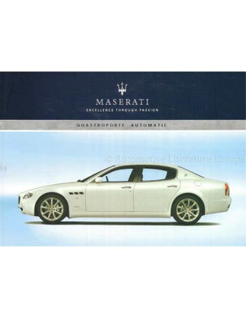 2007 MASERATI QUATTROPORTE V AUTOMATIC INSTRUCTIEBOEKJE
