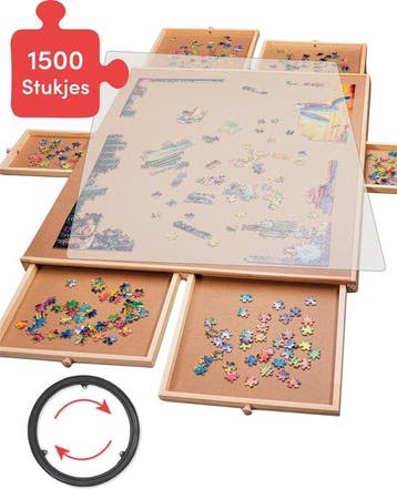2dekans | Draaibaar Puzzelbord met Opbergsysteem - 6 lades -, Ophalen of Verzenden, Nieuw