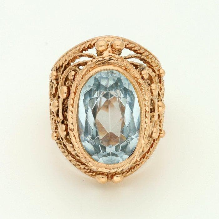 Ring - 14 karaat Roségoud Spinel, Bijoux, Sacs & Beauté, Bagues