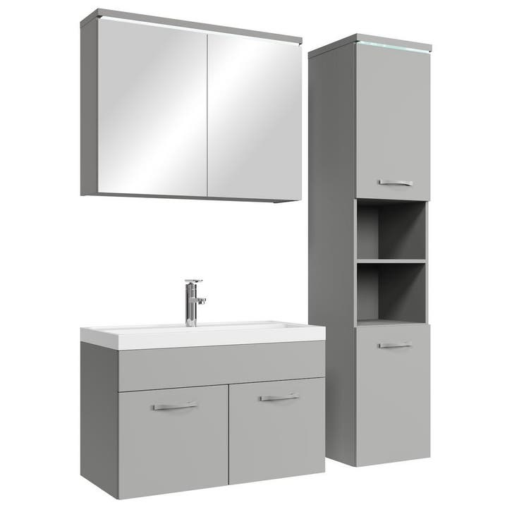 Badkamermeubel Set Paso 80 x 40 cm - Mat Grijs, Huis en Inrichting, Badkamer | Badkamermeubels, Nieuw, Verzenden
