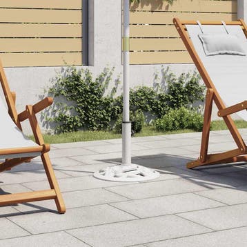 vidaXL Parasolvoet 9 kg 40 cm gietijzer wit, Verzenden