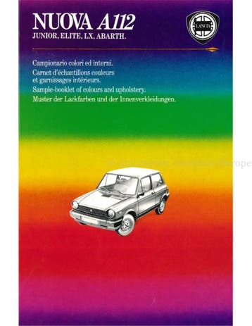 1984 LANCIA A112 KLEUREN & INTERIEUR BROCHURE, Nieuw