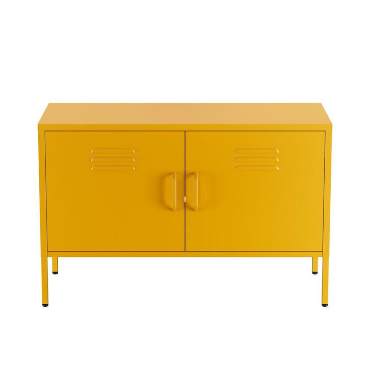 Lendo Online Meuble TV 100x40x65 cm Métal Jaune, Maison & Meubles, Armoires | Mobilier de télévision