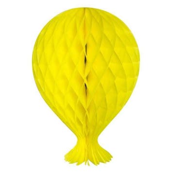 Honeycomb Ballon Geel 37cm, Verzenden