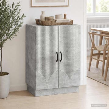 vidaXL Dressoir Betongrijs 66 x 34,5 x 87 cm Bewerkt hout, Huis en Inrichting, Verzenden, Nieuw