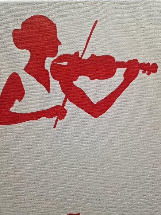 Henry Escobar - LE VIOLON (attention sur fond blanc ), Antiquités & Art, Art | Objets design