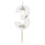 Witte Kaars 3 Jaar Gebladerd 5cm, Verzenden, Nieuw
