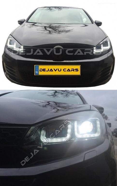 Xenon Look U-LED Koplampen voor Volkswagen Golf 6, Auto diversen, Tuning en Styling, Ophalen of Verzenden