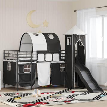 vidaXL Bunkbed voor kinderen Effen Zwart 80 x 200 cm Metaal, Verzenden, Nieuw