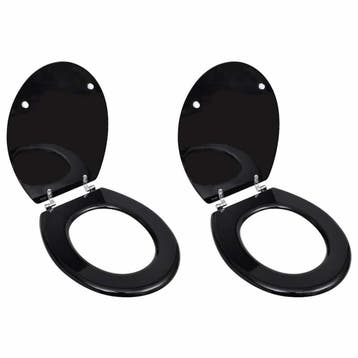 vidaXL Toiletbrillen met deksels 2 st MDF zwart, Doe-het-zelf en Bouw, Verzenden, Nieuw