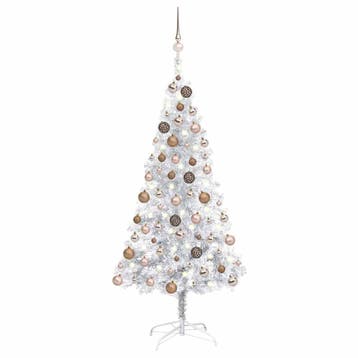 vidaXL Kunstkerstboom met verlichting en kerstballen 120 cm, Verzenden, Nieuw