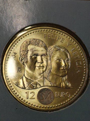 Spanje. 12 euros 2004 Felipe y Letizia Correos Blister, Postzegels en Munten