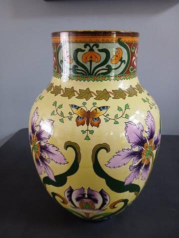 Sarreguemines - Vaas - Keramiek - H. 44 cm, Antiquités & Art
