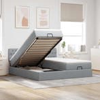 vidaXL Ottoman bed met matrassen 160x200cm stof lichtgrijs, Verzenden, Nieuw
