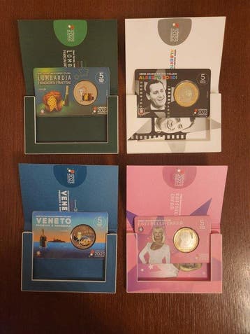 Italië. 5 Euro 2022/2023 (4 coincards) (Zonder minimumprijs)