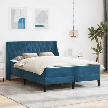 vidaXL Bedframe met matras met matras Blauw 140 x 200 cm, Verzenden, Nieuw