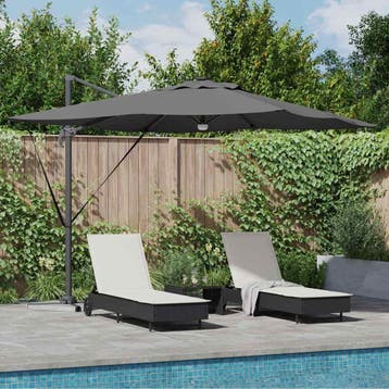 vidaXL Roma Parasol met LED -striplichten Antraciet 286 x, Verzenden