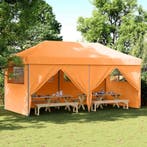 vidaXL Partytent inklapbaar pop-up met 4 zijwanden oranje, Verzenden, Nieuw