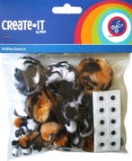 Pompoms Dieren Mix + Oogjes 75st, Verzenden