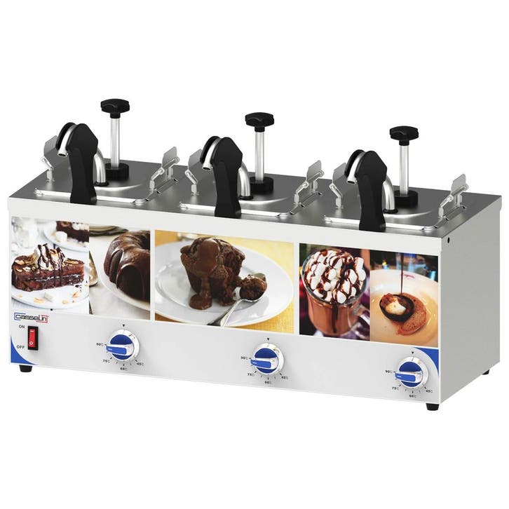 Sausdispenser | RVS | 3x 2.5L (1/6 GN) | Verwarmde Uitloop, Articles professionnels, Horeca | Équipement de cuisine, Envoi