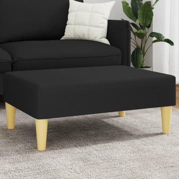 vidaXL Voetenbank 77x55x31 cm stof zwart, Verzenden, Nieuw