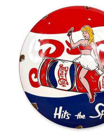Pepsi Cola - Pin-up. - Emaille plaat - Emaille