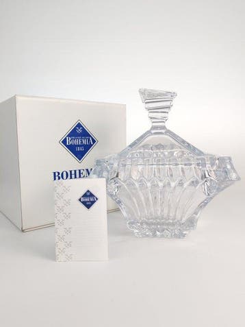 Koekjesdoos - Praag - Kristal - Loodvrij Boheems kristal, Antiek en Kunst, Antiek | Glaswerk en Kristal