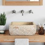 vidaXL Gootsteen 30x30x13 cm marmer crèmekleurig, Doe-het-zelf en Bouw, Sanitair, Verzenden, Nieuw