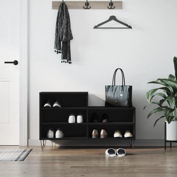 vidaXL Schoenenkast 102x36x60 cm bewerkt hout zwart, Verzenden, Nieuw