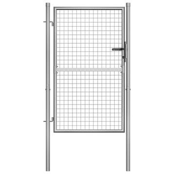 vidaXL Tuinpoort gegalvaniseerd staal 105x125 cm zilver, Verzenden, Nieuw