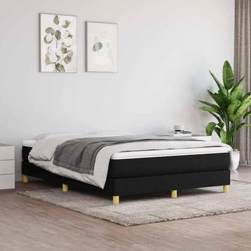 vidaXL Boxspring bed stof zwart 140x200 cm, Verzenden, Nieuw