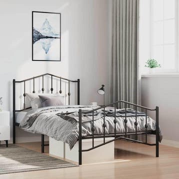 Metaal Bed 100x190 | Tweede kansje | OP = OP (bedframe), 100 cm, Eenpersoons, Verzenden, Zwart