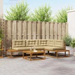 vidaXL Buiten bank set Natuurlijk en Beige, Tuin en Terras, Verzenden, Nieuw