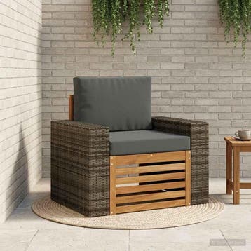 vidaXL Buiten Midden Sofa Naturel, Verzenden, Nieuw